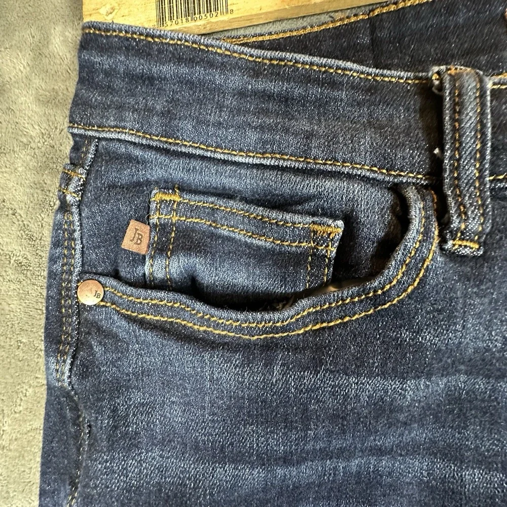 Judy Blue Jeans Womens 15 32 Bootcut Mid Rise Dark Wash Whiskered Stretch Denim